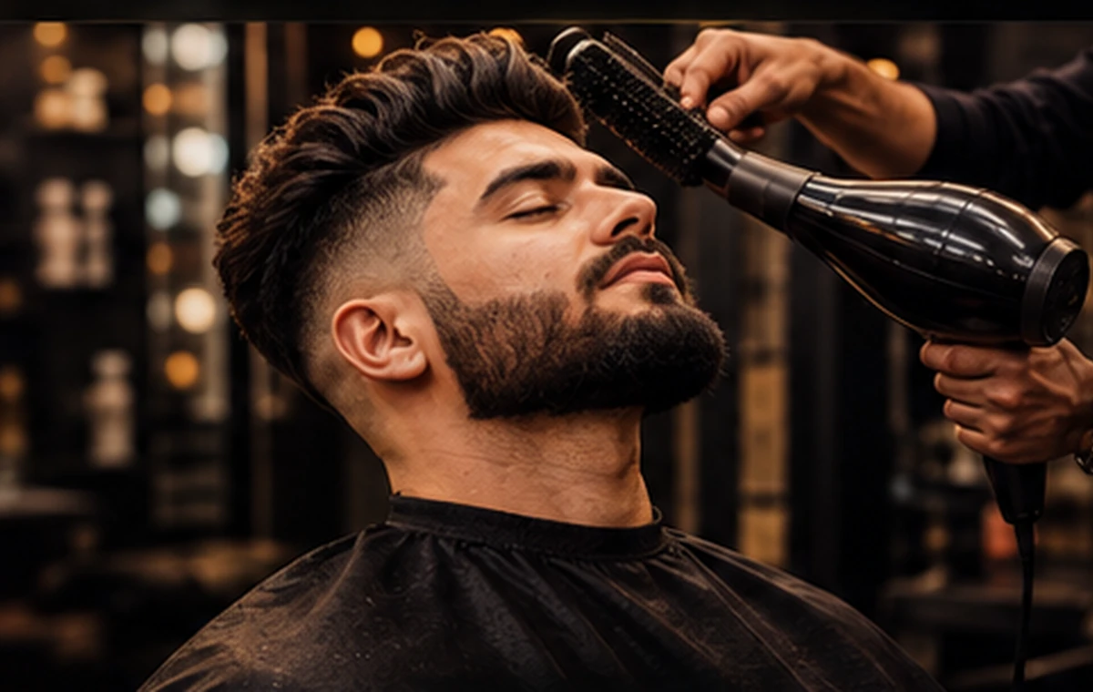 Premium men's haircut and beard grooming